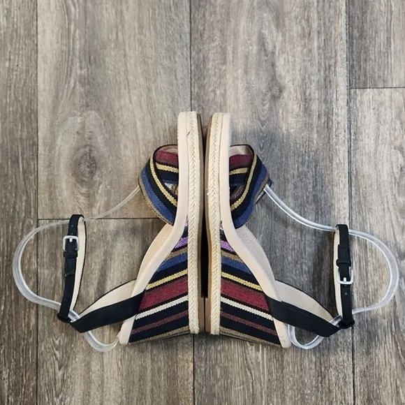 UGG Australia Striped Nyssa Wedge Espadrille Sandals Size 7 - Picture 5 of 8